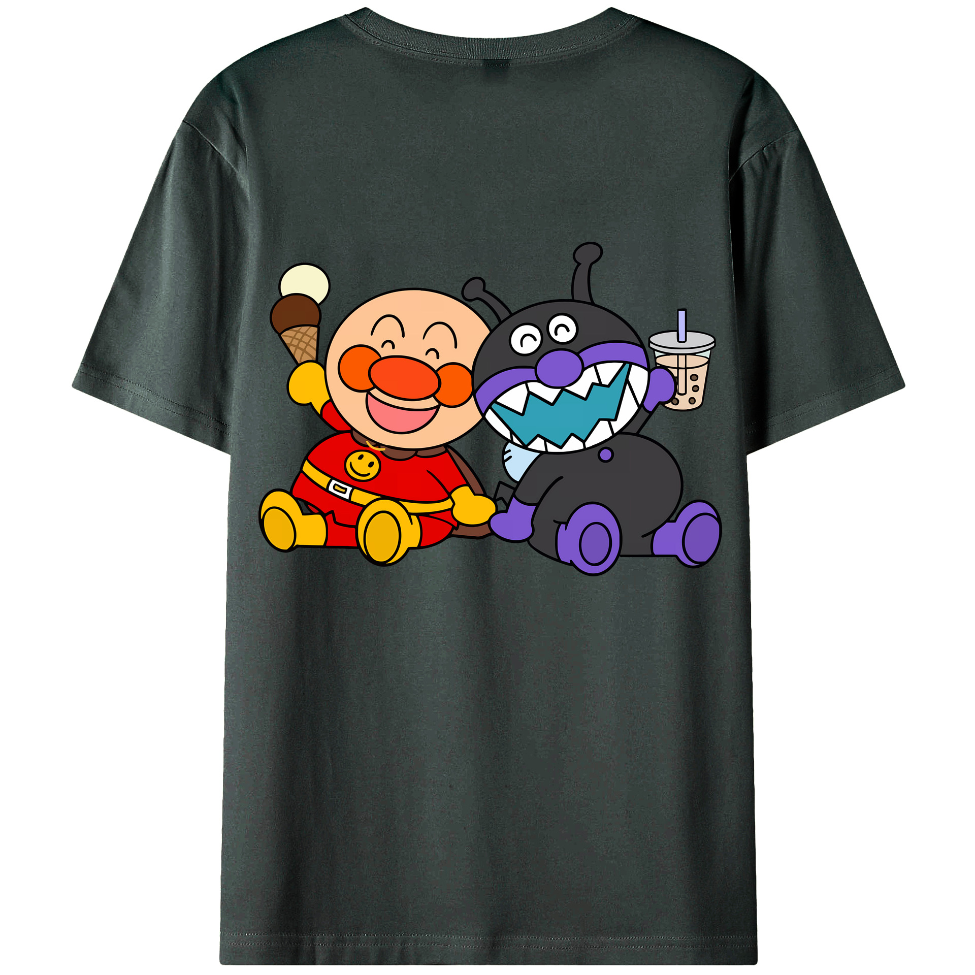 （画像用） アンパンマン Anpanman 綿100％ メンズ半袖Tシャツ（バックプリント） 通気性
